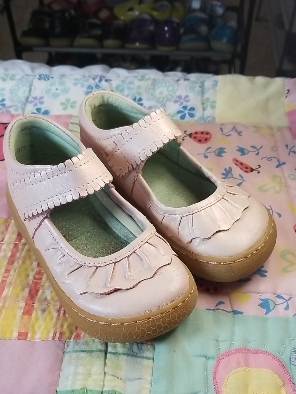 Livie & Luca Light Pink Soft Leather Originals Made in Mexico Size 9 Ruche
